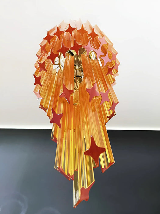 Murano Spiral Prisms Amber Chandelier-DWHOME