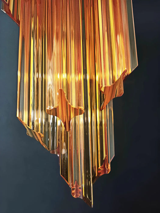 Murano Spiral Prisms Amber Chandelier-DWHOME