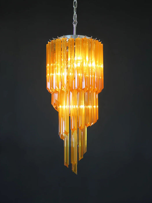 Murano Spiral Prisms Amber Chandelier-DWHOME