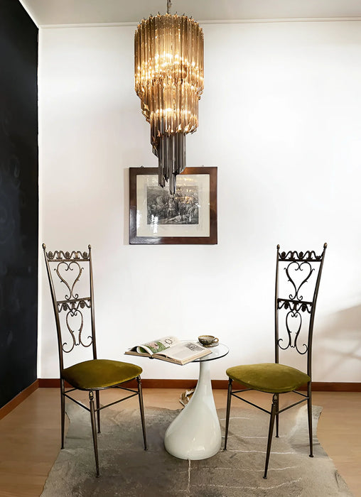 Murano Spiral Prisms Smoked Chandelier-DWHOME