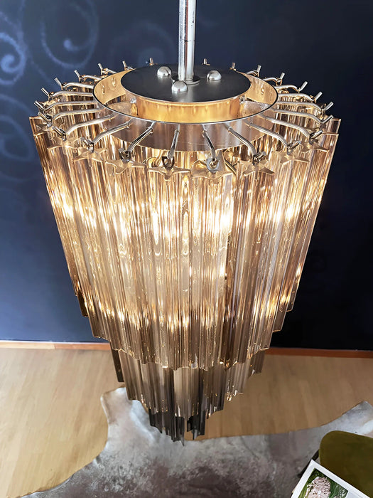 Murano Spiral Prisms Smoked Chandelier-DWHOME