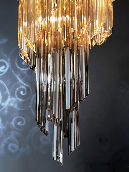 Murano Spiral Prisms Smoked Chandelier-DWHOME