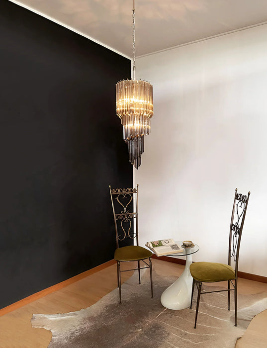Murano Spiral Prisms Smoked Chandelier-DWHOME