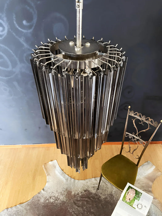 Murano Spiral Prisms Smoked Chandelier-DWHOME