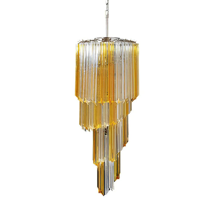 Murano Spiral Prisms Transparent Amber Chandelier-DWHOME