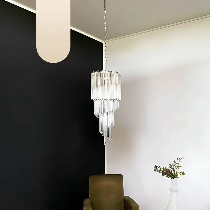 Murano Spiral Prisms Transparent Chandelier-DWHOME