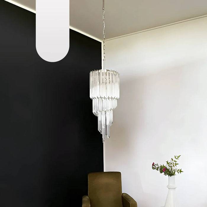 Murano Spiral Prisms Transparent Chandelier-DWHOME
