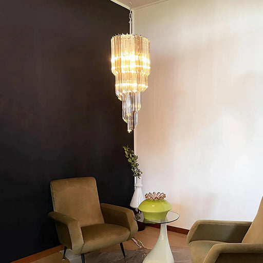 Murano Spiral Prisms Transparent Smoked Chandelier-DWHOME