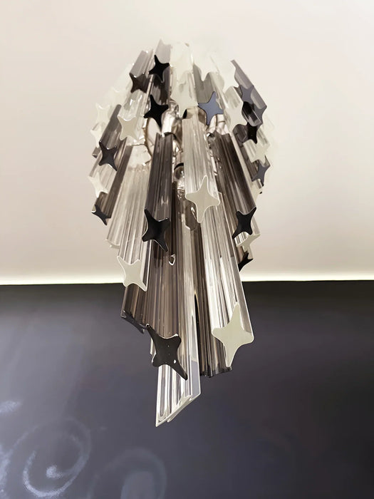 Murano Spiral Prisms Transparent Smoked Chandelier-DWHOME