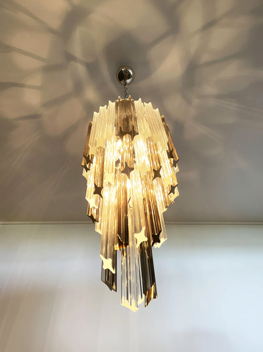 Murano Spiral Prisms Transparent Smoked Chandelier-DWHOME