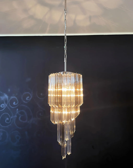 Murano Spiral Prisms Transparent Smoked Chandelier-DWHOME