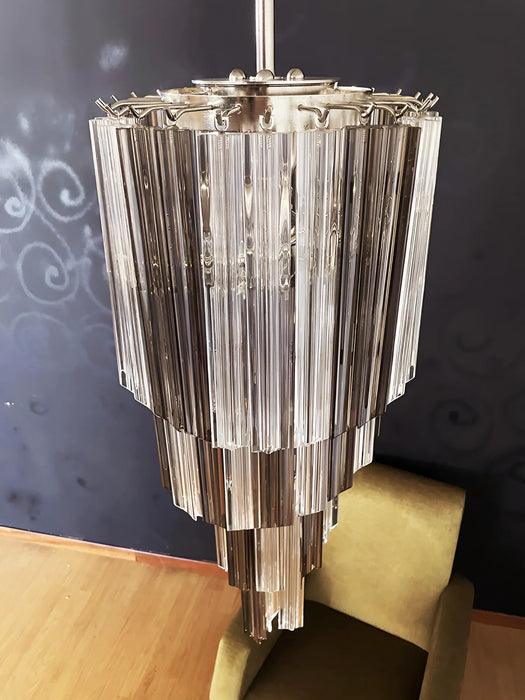 Murano Spiral Prisms Transparent Smoked Chandelier-DWHOME