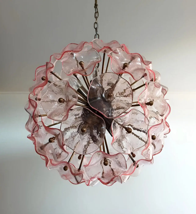 Murano Sputnik Poppy Pink Chandelier-DWHOME