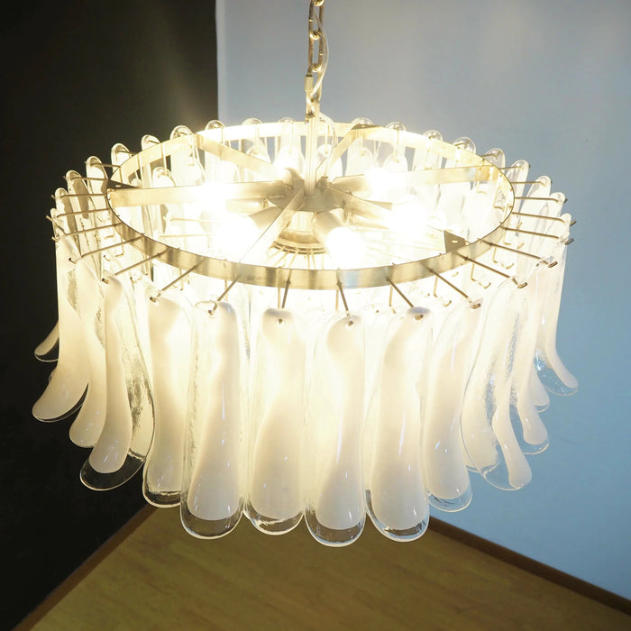 Murano Transparent Glass Petal Chandelier-DWHOME