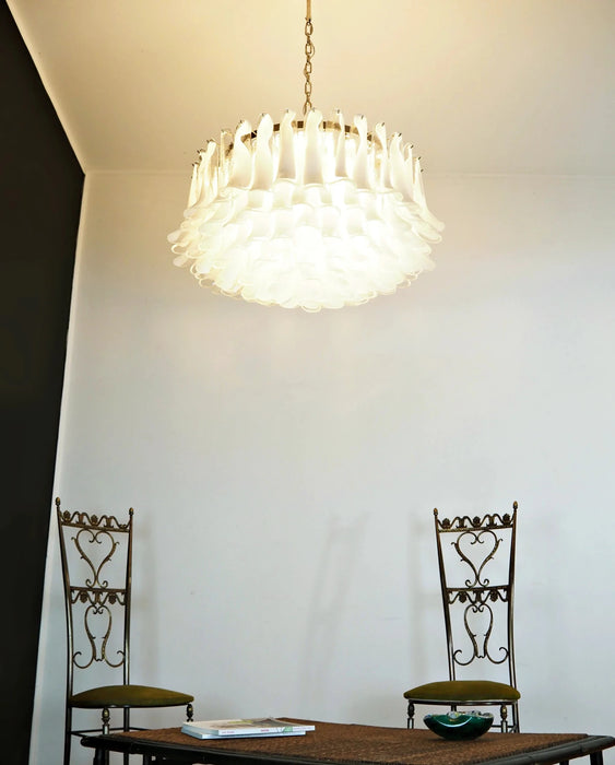 Murano Transparent Glass Petal Chandelier-DWHOME
