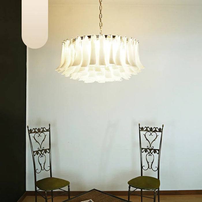 Murano Transparent Glass Petal Chandelier-DWHOME