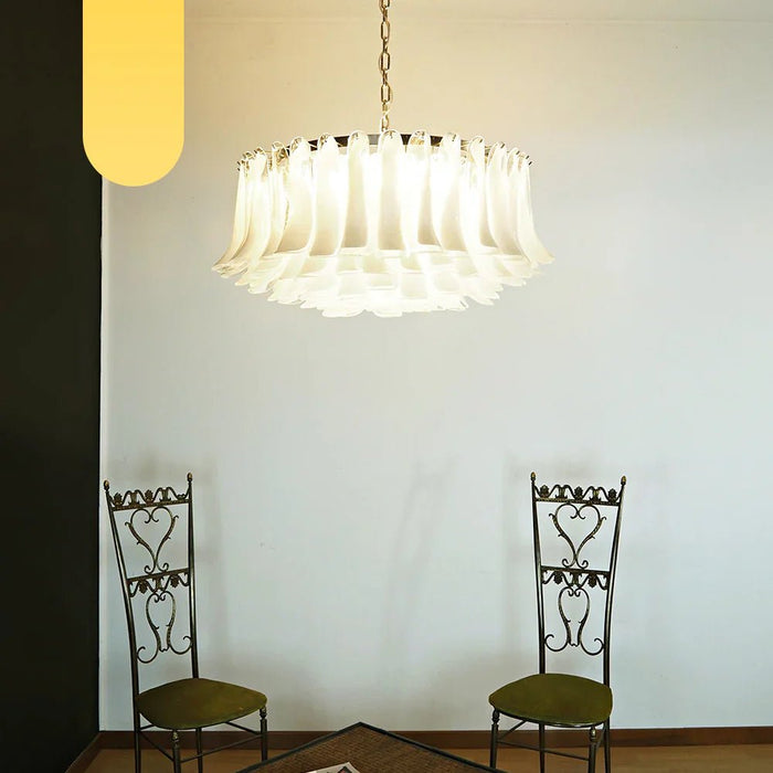 Murano Transparent Glass Petal Chandelier-DWHOME