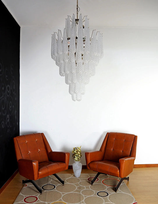 Murano Transparent Petals Glass Chandelier-DWHOME