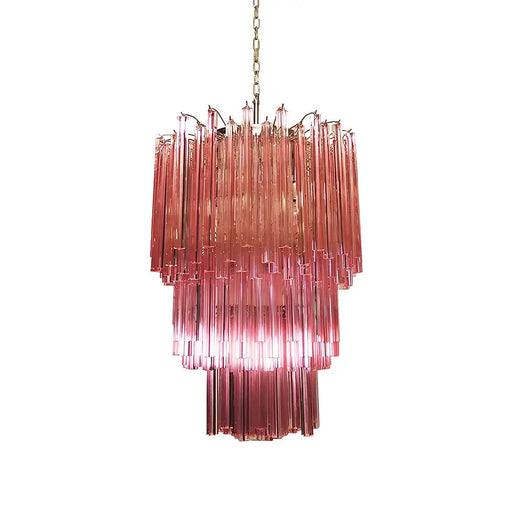 Murano Triedri Prisms Pink Chandelier-DWHOME