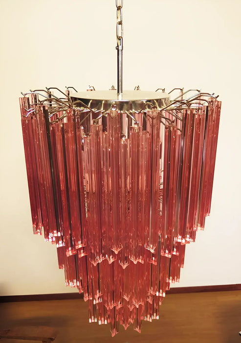 Murano Triedri Prisms Pink Chandelier-DWHOME