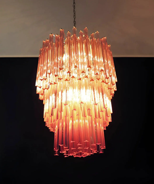 Murano Triedri Prisms Pink Chandelier-DWHOME