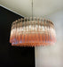Murano Triedri Round Prisms Pink Chandelier-DWHOME