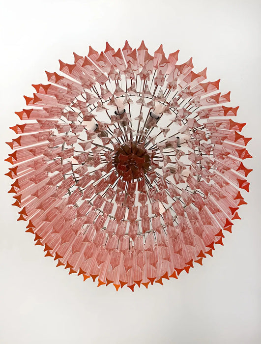 Murano Triedri Round Prisms Pink Chandelier-DWHOME
