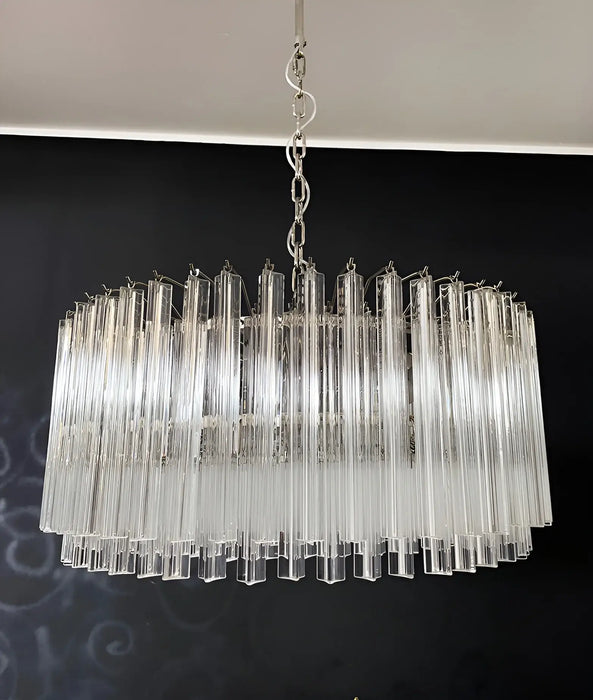 Murano Round Prisms Transparent Chandelier-DWHOME