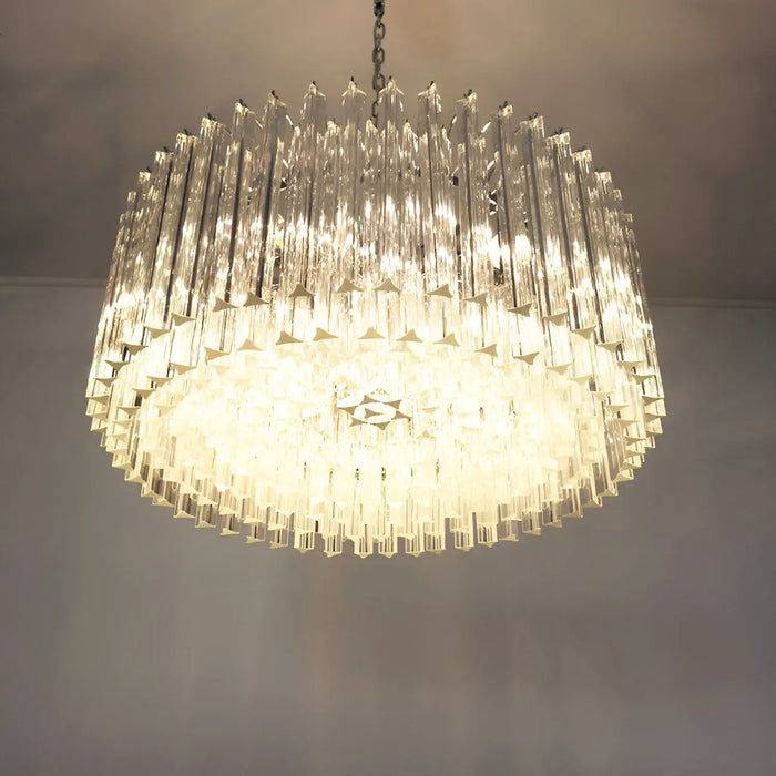 Murano Round Prisms Transparent Chandelier-DWHOME