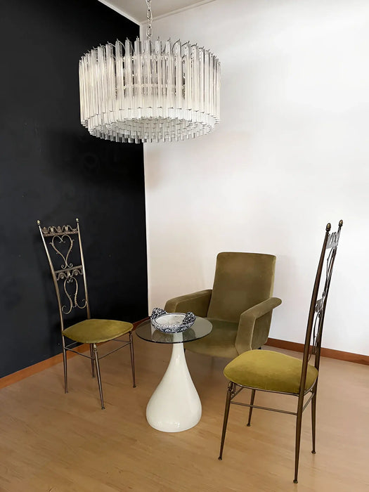 Murano Round Prisms Transparent Chandelier-DWHOME