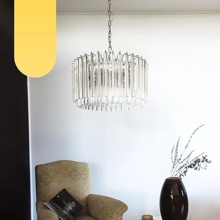 Murano Round Prisms Transparent Chandelier-DWHOME