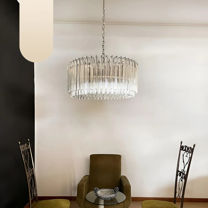 Murano Round Prisms Transparent Chandelier-DWHOME
