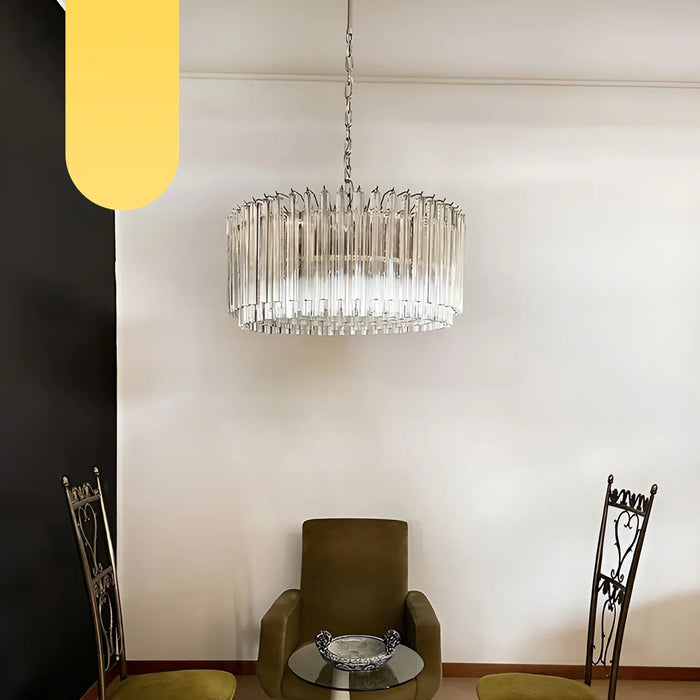 Murano Round Prisms Transparent Chandelier-DWHOME