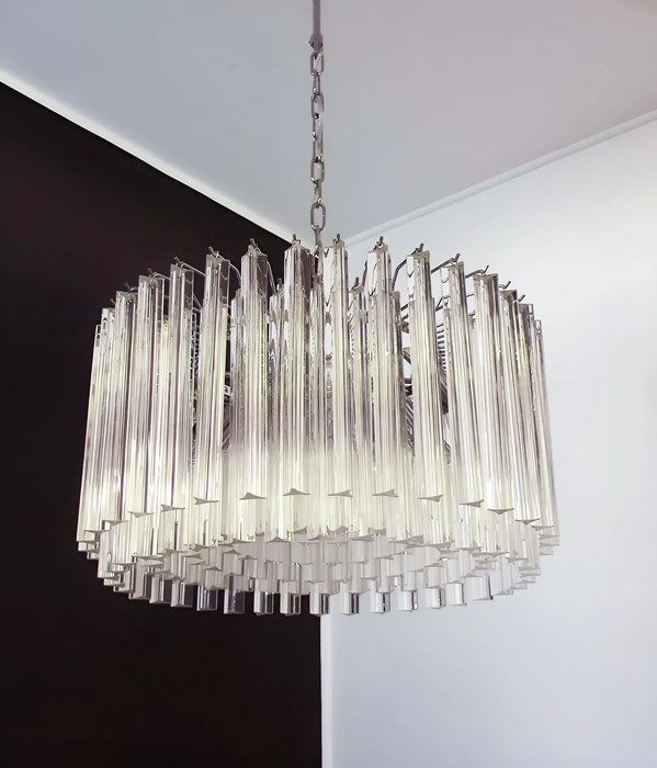 Murano Round Prisms Transparent Chandelier-DWHOME