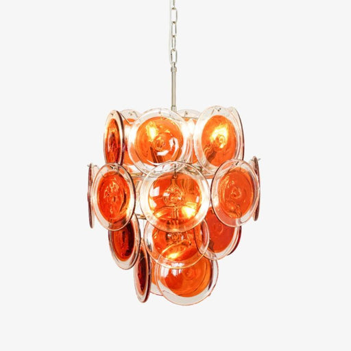 Murano Orange Disk Glass Chandelier - DWHOME