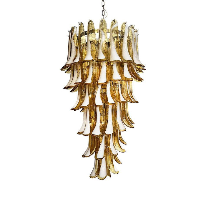 Murano Amber Petals Spiral Chandelier - DWHOME