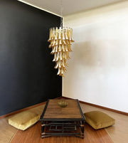 Murano Amber Petals Spiral Chandelier-DWHOME
