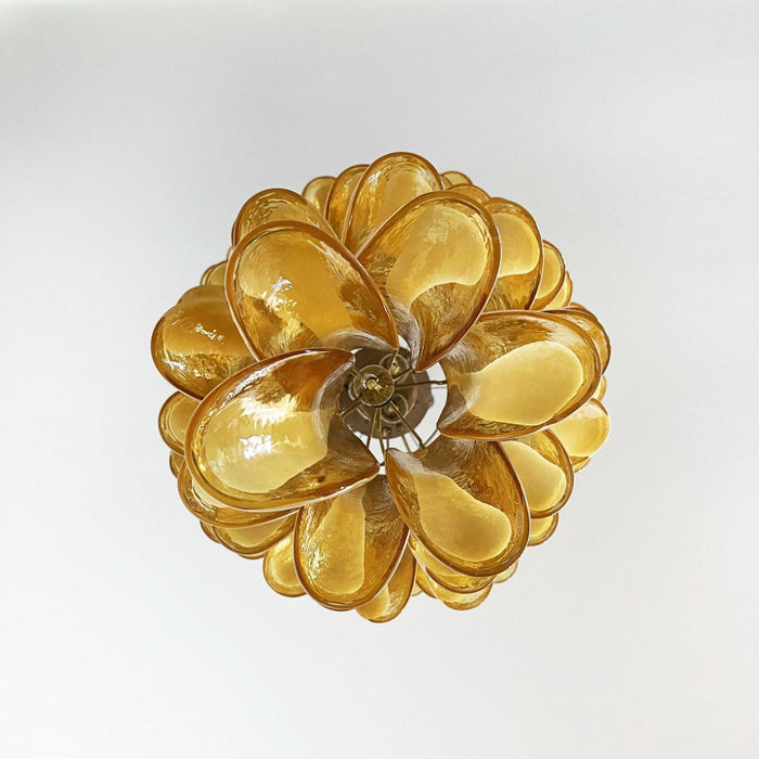 Murano Amber Petals Spiral Chandelier - DWHOME