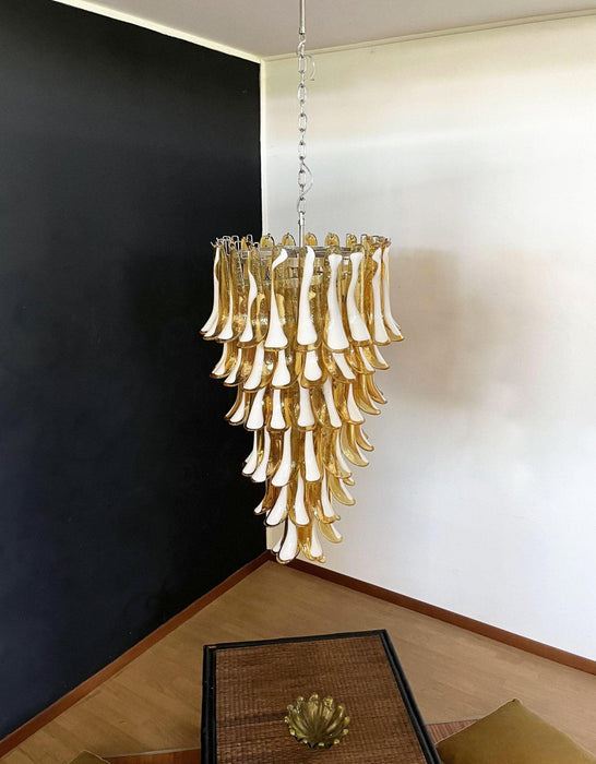 Murano Amber Petals Spiral Chandelier - DWHOME