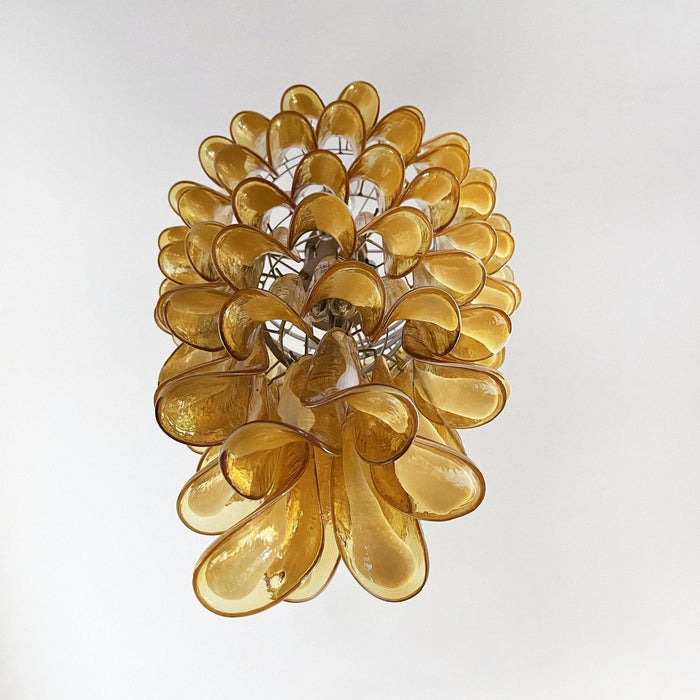 Murano Amber Petals Spiral Chandelier - DWHOME