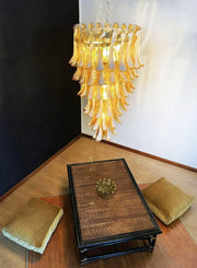 Murano Amber Petals Spiral Chandelier-DWHOME