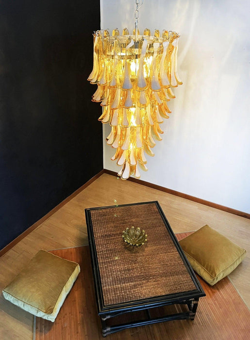 Murano Amber Petals Spiral Chandelier - DWHOME