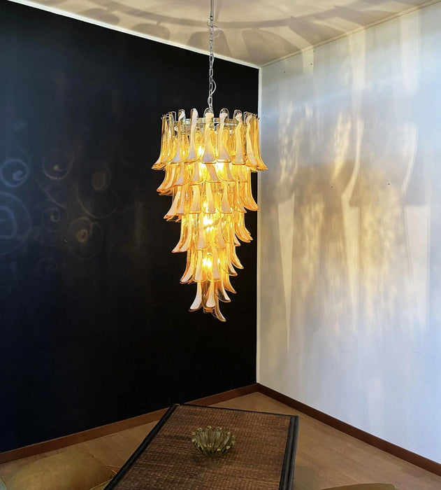 Murano Amber Petals Spiral Chandelier - DWHOME