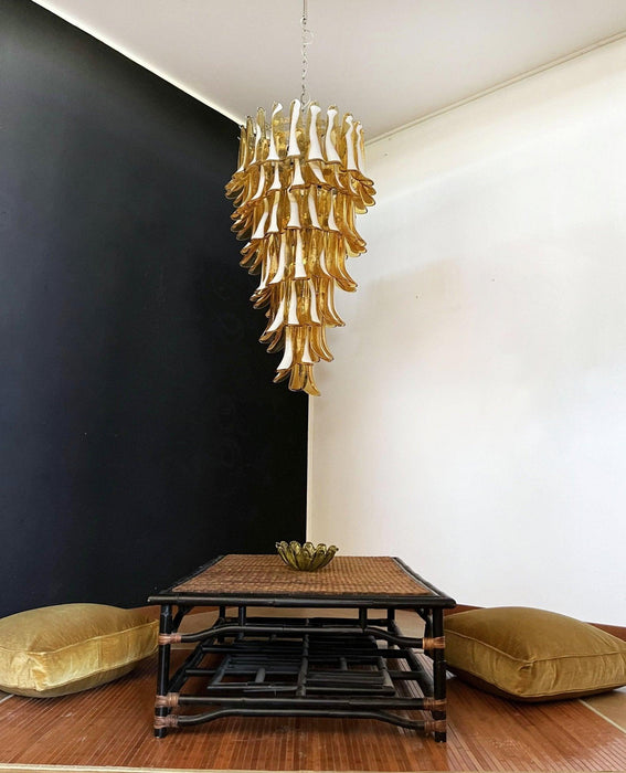 Murano Amber Petals Spiral Chandelier - DWHOME