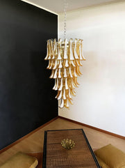 Murano Amber Petals Spiral Chandelier-DWHOME