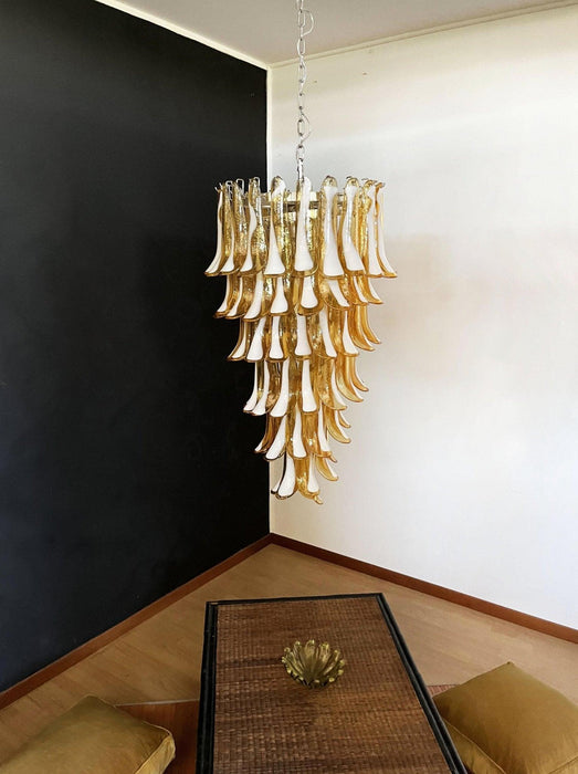 Murano Amber Petals Spiral Chandelier - DWHOME