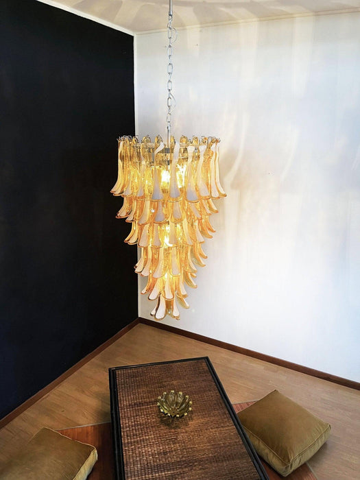 Murano Amber Petals Spiral Chandelier - DWHOME