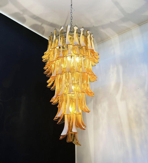 Murano Amber Petals Spiral Chandelier - DWHOME