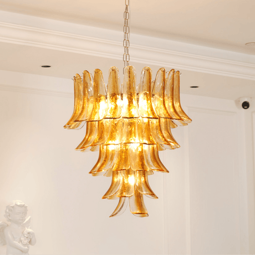 Murano Amber Lily Chandelier-DWHOME