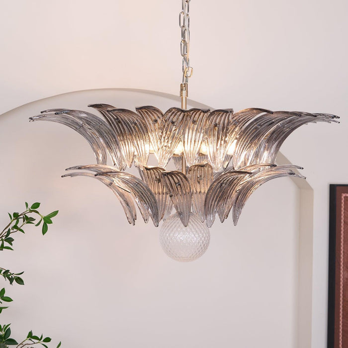 Murano Palmette Transparent Chandelier - DWHOME